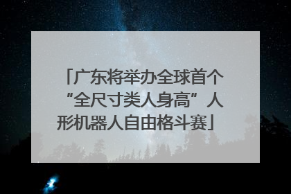 广东将举办全球首个“全尺寸类人身高”人形机器人自由格斗赛